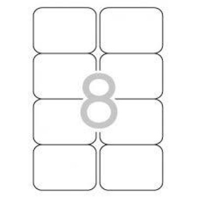 APLI ETIQUETAS POLIESTER BLANCO PARA LÁSER Y FOTOCOPIADORAS / 99,1 X 67,7 MM / CANTOS ROMOS - 20 HOJAS-