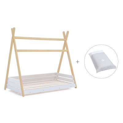 Cama júnior Montessori madera 90x200 cm + nórdico Galaxy · Homy Life XL
