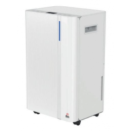 Deshumidificador FM DH-120, 20 litros al día, 330W, depósito de 4.5 litros, gas R290, 41dB, temporizador, display, blanco