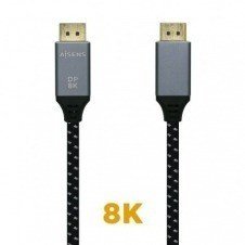 Cable DisplayPort 1.4 8K Aisens A149-0434/ DisplayPort Macho - DisplayPort Macho/ 50cm/ Negro Gris