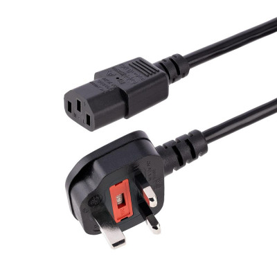 Cable bs1363 a c13 startech 3m - macho - hembra - negro