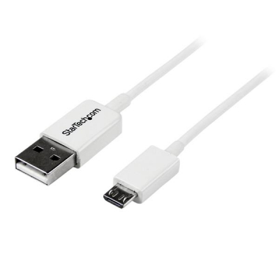 StarTech.com Cable Adaptador 1m USB A Macho a Micro USB B Macho para Teléfono Móvil Smartphone - Blanco