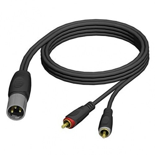 Cable XLR Macho a 2 RCA Macho 3m