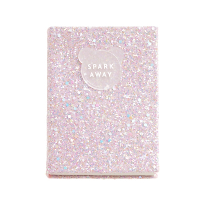 Miquel Rius Back2Fun Cuaderno Encolado con Cubierta de Purpurina Rosa y Patch de Silicona - 96 Hojas Lisas de Papel 100 g/m2