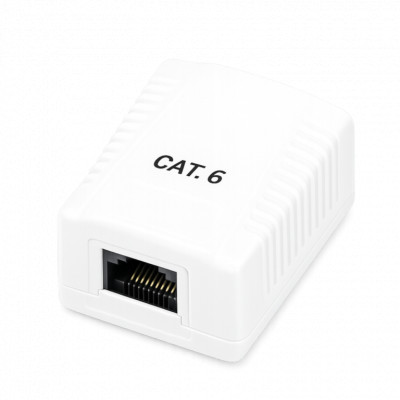 Roseta de superficie phasak cat 6 utp caja 1 puerto hembra rj45