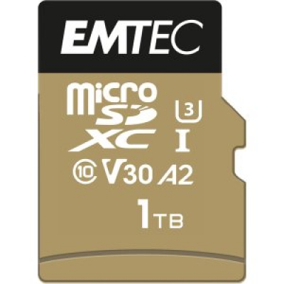 MEMORIA SD MICRO 1TB EMTEC SPEEDIN 100MB/S SD + ADAPTER CLASS 10 UHS1 U3 V30 A2