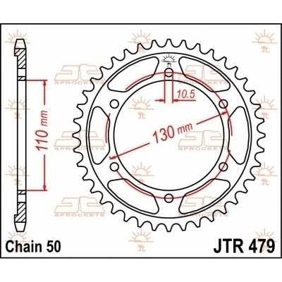 Corona templada por inducción con acabado cincado negro JT SPROCKETS JTR479.48ZBK