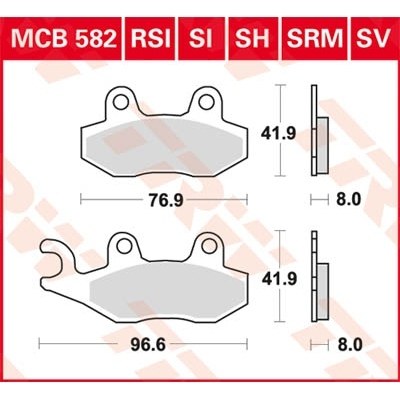 Pastillas de freno sinterizadas serie SV TRW MCB582SV