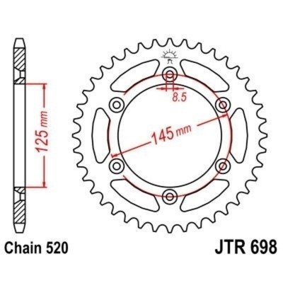 Corona JT 698 de acero con 41 dientes JTR698.41