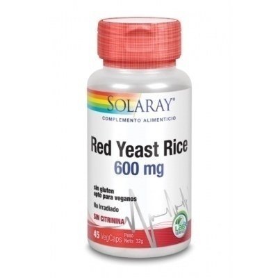 Solaray Red Yeast Rice 600mg 45 Vcaps