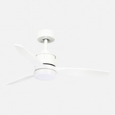 Ventilador Dc Barrax 18w Blanco 3aspas 6vel 106d 2250lm 3000-4500-6500k Remoto+memoria+temporizador