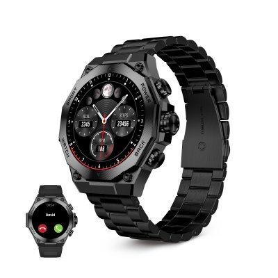 Smartwatch Titanium, Pantalla AMOLED 1,43, 2 correas, Aut. 5 días, Modos deporte y salud, Llamadas, Asistentes voz, Negro