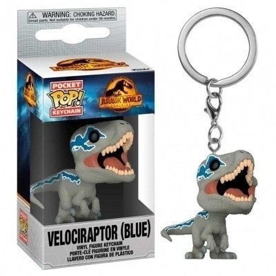 Funko pop keychain llavero jurassic park world velociraptor blue 55299