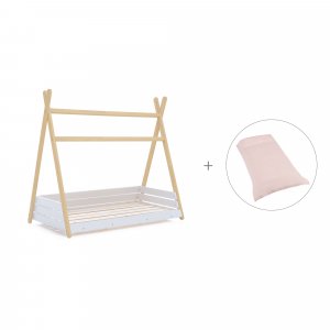 Cama cabaña Montessori madera 70x140 cm + nórdico Cremarosa · Homy Life