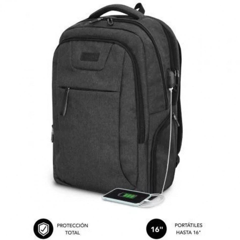 Mochila Subblim Professional Air Padding Backpack para Portátiles hasta 16/ Puerto USB