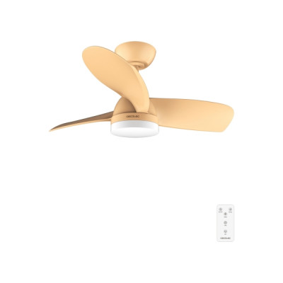 Cecotec EnergySilence Aero 3050 Orange Ventilador de Techo con 3 Aspas y Luz Integrada - 35W - Diametro de 36 - LED de 22W - Temporizador - 6 Velocidades - Modo Invierno - Color Naranja