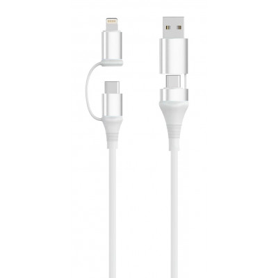EC1075 cable USB USB 2.0 1 m USB A/USB C USB C/Lightning 0,48 Gbit/s 60 W Blanco