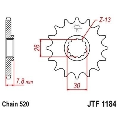 Piñón JT 1184 de acero con 18 dientes JTF1184.18