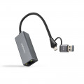 Nanocable Conversor USB-C+USB-A/M 3.0 RJ45 15cm
