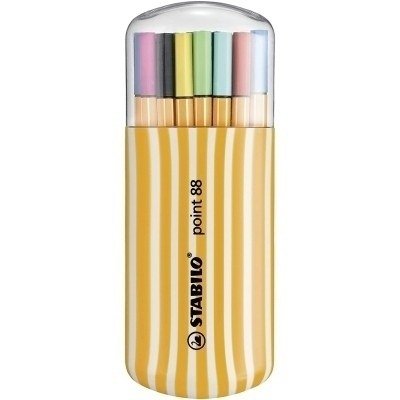 Stabilo Point 88 Zebrui Pack de 20 Rotuladores de Punta Fina de Fibra - Trazo de 0.4 mm - Tinta con Base de Agua - Colores Surtidos