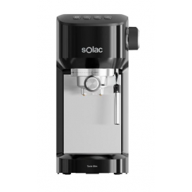 Cafetera Expresso Solac Taste Slim CE4511, 20 bares, depósito 1.4 litros, espuma perfecta, negro