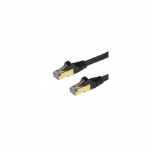 StarTech.com Cable de 7,5m de Red Ethernet Cat6a Negro sin Enganches con Alambre de Cobre
