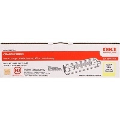 OKI C8600/C8800 Amarillo Cartucho de Toner Original - 43487709
