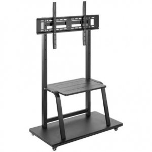 AISENS - Soporte de suelo ECO con ruedas, bandeja para DVD para Monitor/TV 150Kg de 37-100, Negro