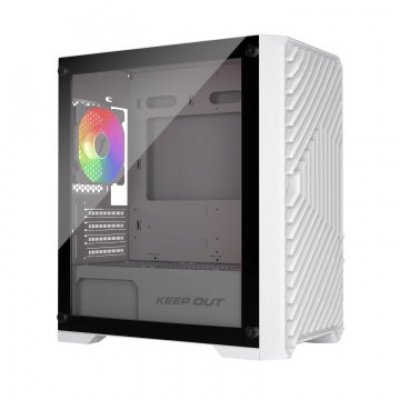 CAJA MICROATX KEEP OUT XC-220W GLASS 1x3.5” 2x2.5” 1xUSB2.0 2xUSB3.0 GPU MAX 330mm LATCRISTAL TEMPL