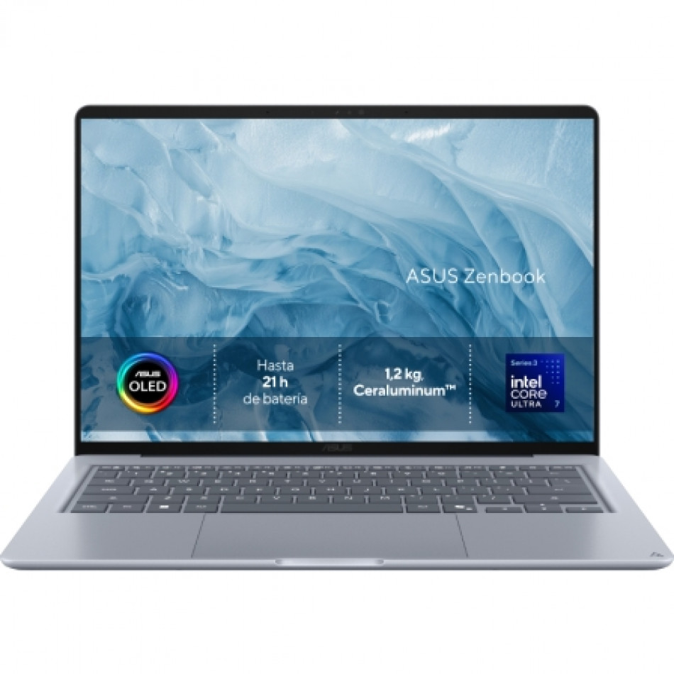 Portátil Asus ZenBook 14 OLED UX3480AA-U1537 Intel Core Ultra 7-355/ 16GB/ 512GB SSD/ 14"/ Sin Sistema Operativo