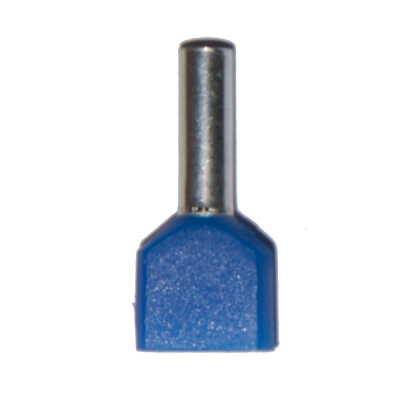 Puntera aislada 00,75 mm², doble, azul, 100 uds