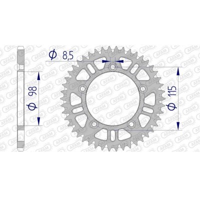 Corona AFAM aluminio ultraligera autolimpiable 72101 - Paso 420 72101+46