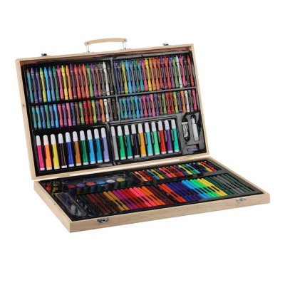 Set maletín arte madera 180 pcs