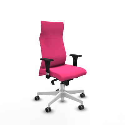 Albacete XL sincro similpiel rosa brazos 1D base blanca ruedas 65mm engomadas