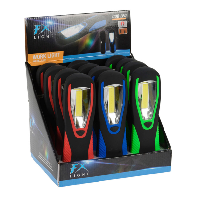 Linterna led de trabajo con gancho e imán, 3 x aa (no incluidas), colores surtidos