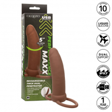 CALEXOTICS - MAXX DOBLE PENETRADOR GRUESO 10 VIBRACIONES MULATO