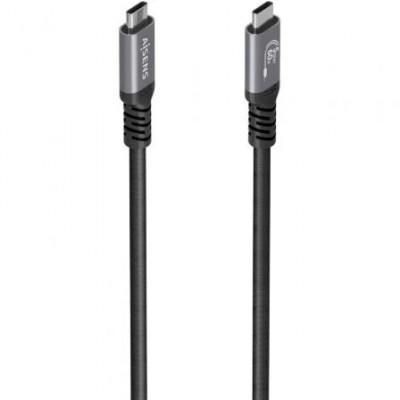 Cable USB 3.2 Tipo-C Aisens A107-0991/ USB Tipo-C Macho - USB Tipo-C Macho/ Hasta 60W/ 5Gbps/ 10m/ Negro