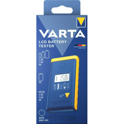 Comprobador de pilas digital VARTA 75305 - Pantalla LCD | Compatible con varios tipos de pilas | Medición precisa
