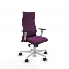 Piqueras y Crespo Albacete direcci?n sincro similpiel morado brazos 1D blancos base blanca ruedas 65 nailon