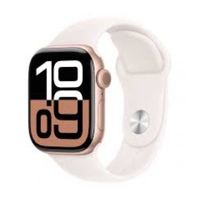 APPLE WATCH SERIES 10 46MM ROSE GOLD ALUMINIUM CASE WITH LIGHT BLUSH SPORT BAND GPS MWWU3QC/A