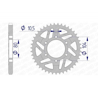 Corona AFAM aluminio 17610 - Paso 525 17610-44