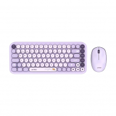 KIT TECLADO Y MOUSE ACTECK AC-940252 INALÁMBRICO MORADO MK480 RF