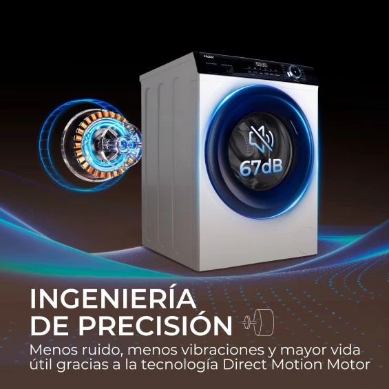 Lavadora Haier HW80-B14939IB, 8 kg, 1400 rpm, clase A, blanco - imagen 5