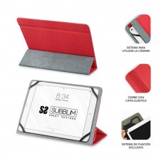 Funda subblim freecam case para tablet 10.1pulgadas rojo