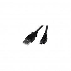 StarTech.com Cable Adaptador USB 2.0 2m USB A Macho a Mini USB B Macho Acodado en ?ngulo hacia Abajo negro