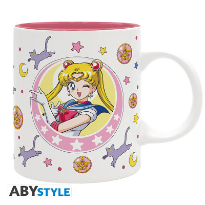 Taza Sailor Moon Luna y Artemis - Licencia oficial | 320 ml | Cerámica | Multicolor
