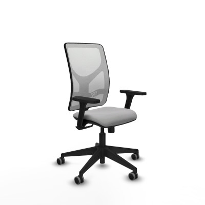 Motilla sincro malla blanca bali gris claro brazos 3D base piramidal ruedas 65mm engomadas