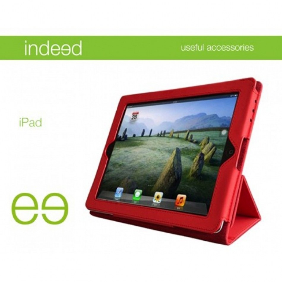 Funda Piel iPad 2 y New iPad Rojo