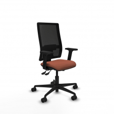 Piqueras y Crespo Bormate asincro malla negra bali marr?n brazos 2D base nailon ruedas 65mm nailon