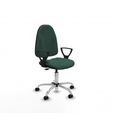 Piqueras y Crespo Algarra CP bali verde botella brazos fijos base cromada ruedas engomadas 50mm